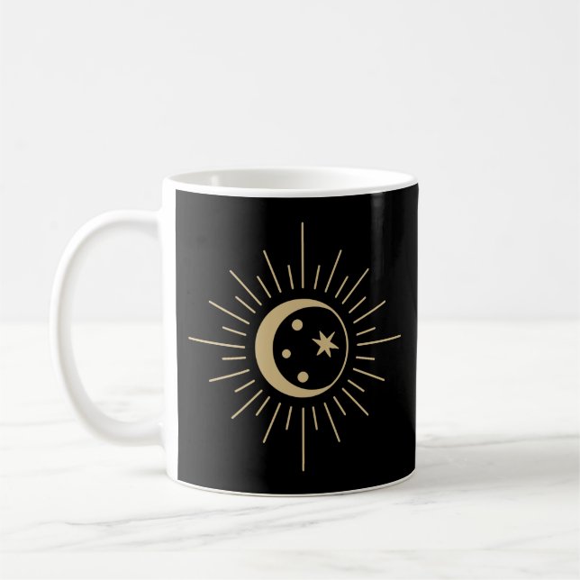 Andlig Celestial Crescent Måne Kaffemugg (Vänster)