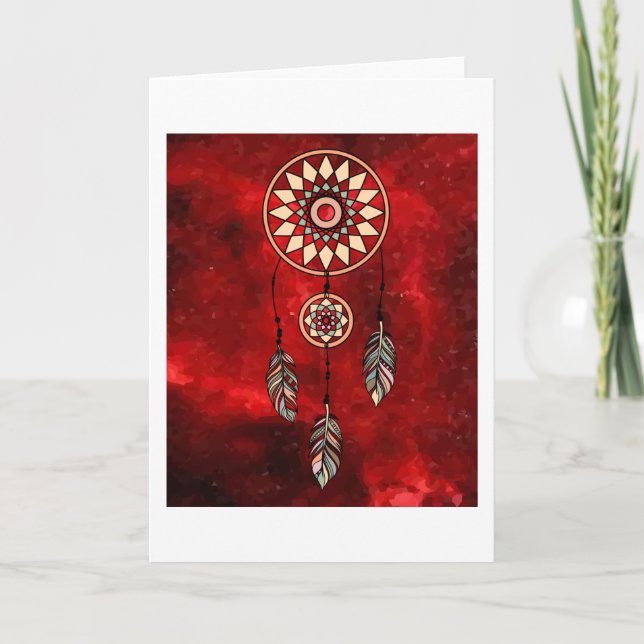 Andlig Colorful Dream Catcher ludd Kort (Framsida)