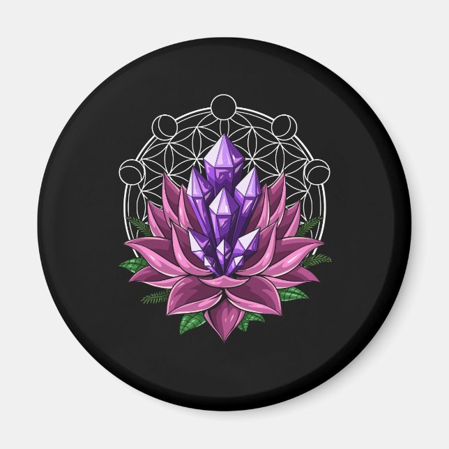 Andlig Crystals Lotus Magnet (Framsidan)