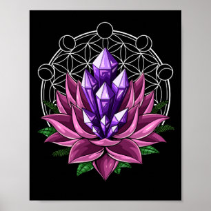Andlig Crystals Lotus Poster
