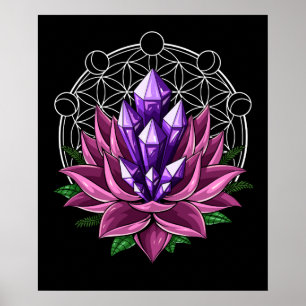 Andlig Crystals Lotus Poster