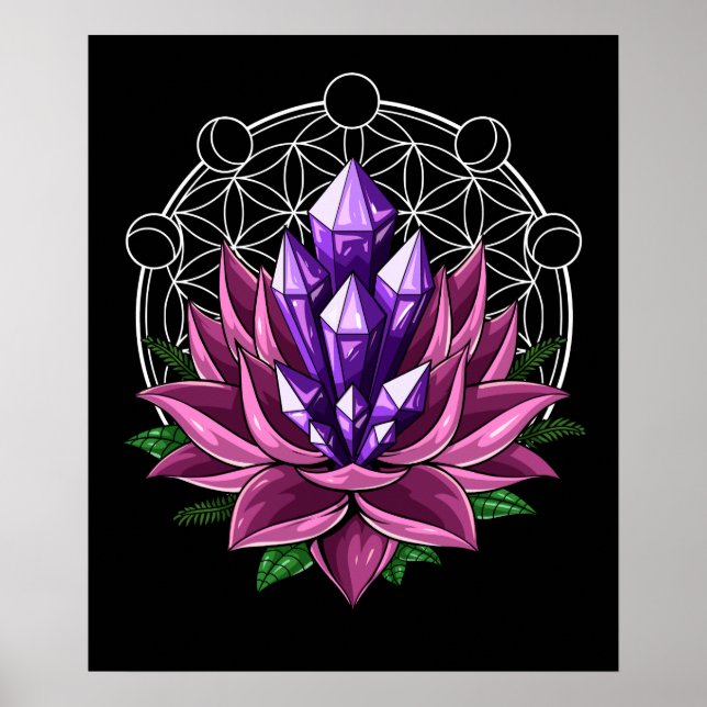 Andlig Crystals Lotus Poster (Framsidan)