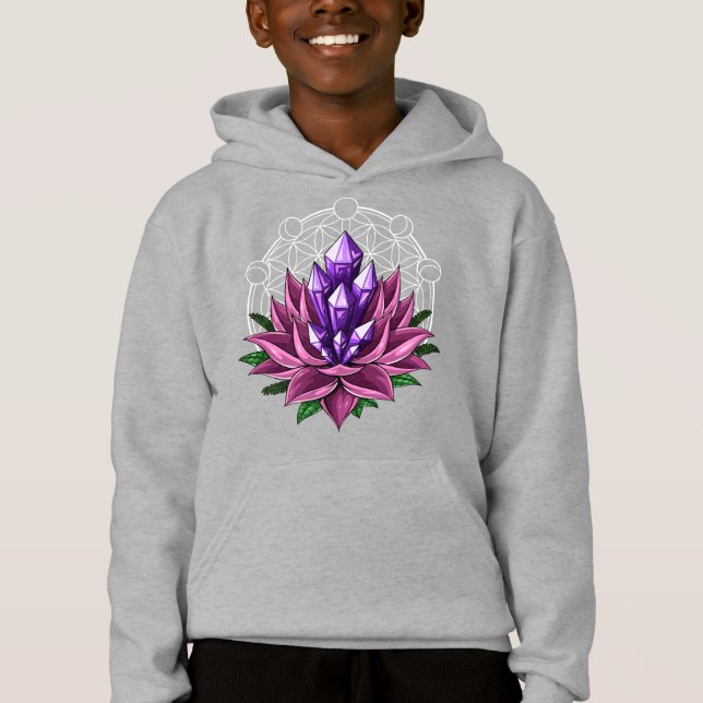 Andlig Crystals Lotus T Shirt (Framsida)