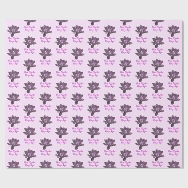 Andlig delvis lila lotusblomma Nam Myoho Presentpapper (Platt)