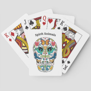 Andlig djur Sugar Skull Design på Tarotkort Casinokort