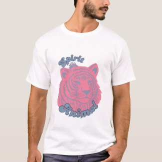 Andlig Djur Tiger: Vintage Retro Stil T Shirt