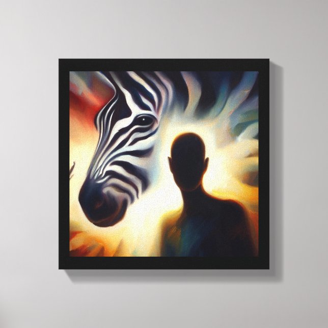 Andlig Djur Zebra 2 Canvastryck (Framsida)