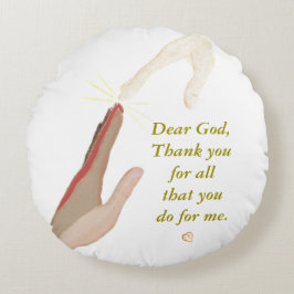 Andlig Energy Hand Universal Hand Prayer Pillow Rund Kudde