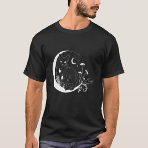 Andlig Esoteric Sphynx Cat Night Måne Mushroom T Shirt