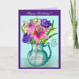 Andlig-födelsedagskort Tack Kort