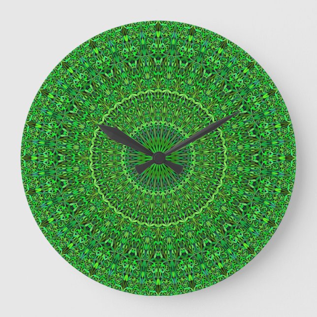 Andlig Forest Garden Mandala Stor Klocka (Framsida)