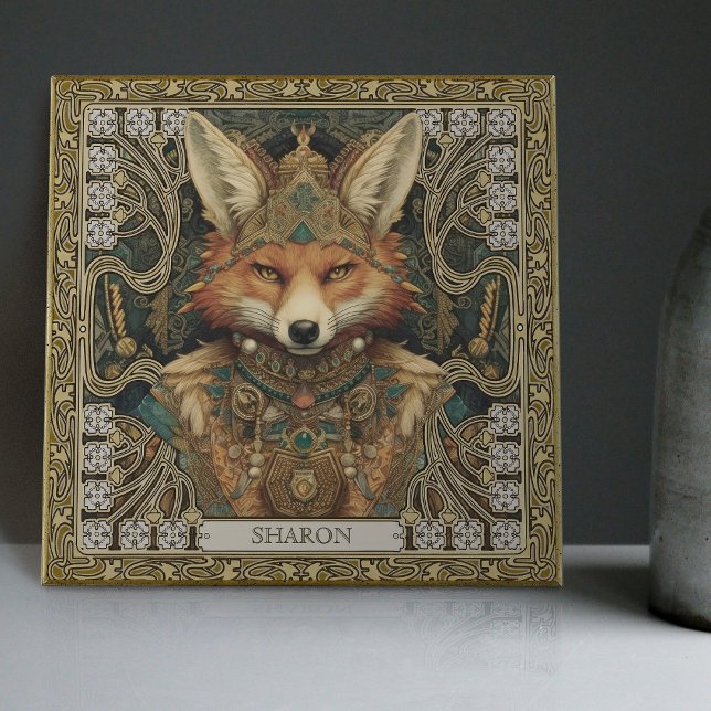 Andlig Fox Personlig Tribal Art Altarpart Kakelplatta (Skapare uppladdad)