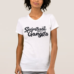 Andlig Gangsta Funny Yoga Quote in Black Text T Shirt