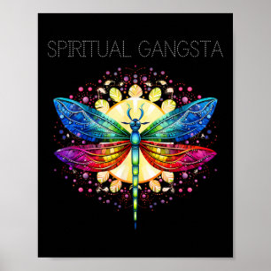 Andlig Gangsta Trollslända Yoga Meditation Mandala Poster