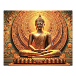 Andlig Gautam Buddha-teckningar Fototryck