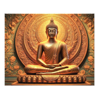 Andlig Gautam Buddha-teckningar Fototryck