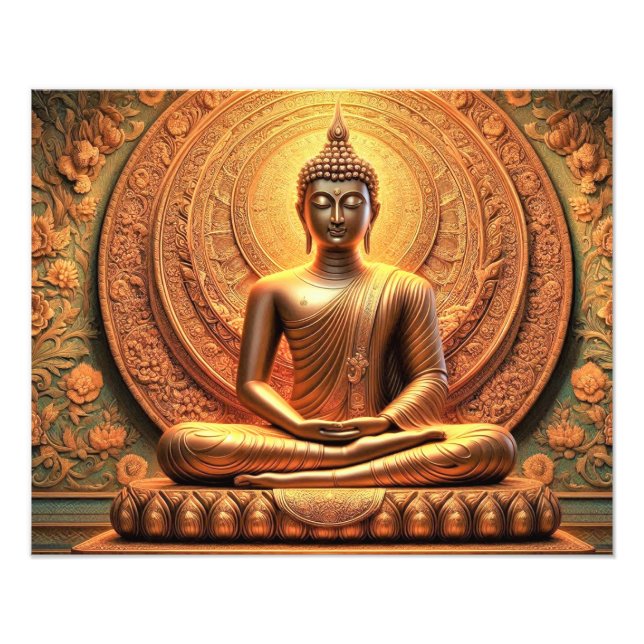 Andlig Gautam Buddha-teckningar Fototryck (Framsidan)
