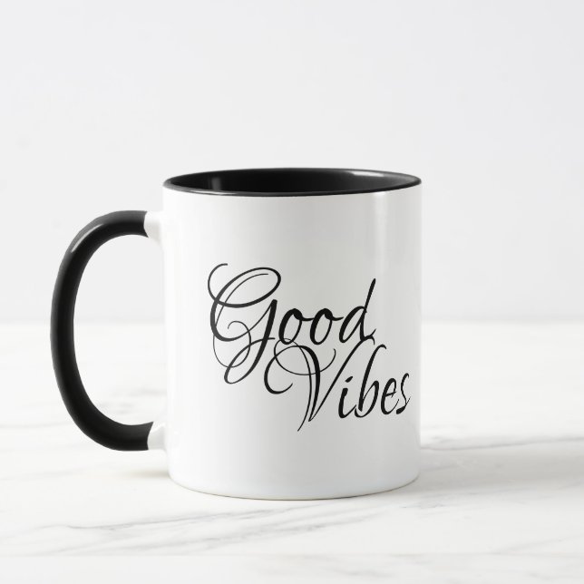 Andlig Good Vibes Positive Quote Mugg (Vänster)