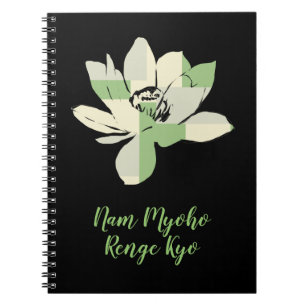 Andlig Grönt Lotus Flower Nam Myoho Renge Kyo Anteckningsbok