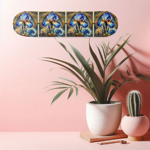 Andlig Iris Art Nouveau Blommotiv Symmetrisk Mini Skateboard Bräda 18,5 Cm