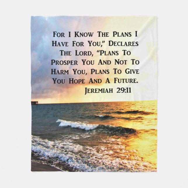 ANDLIG JEREMIAH 29:11 OCEAN DESIGN FLEECEFILT (Framsidan)
