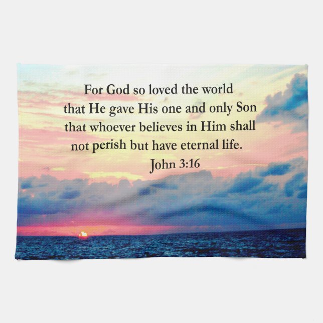ANDLIG JOHN 3:16 PHOTO KÖKSHANDDUK (Horisontell)