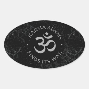 Andlig Karma Om Design - Mindfulness Collection Ovalt Klistermärke