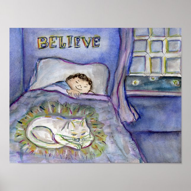 Andlig Katt Katt Kondoleans Konst Affisch Print (Framsidan)