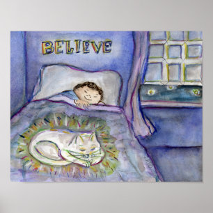 Andlig Kissekatt Kondoleans Konst Affisch Print