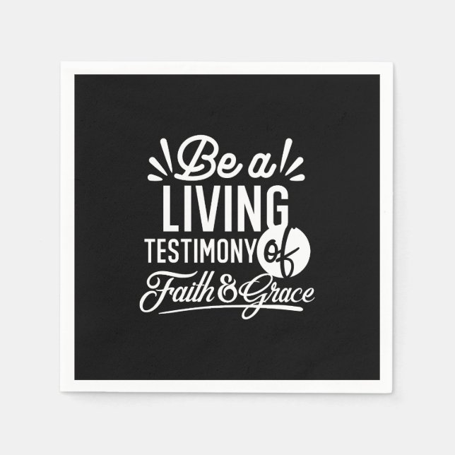 Andlig levande vittnesbörd Tro och nåd Citat Pappersservett (Framsidan)