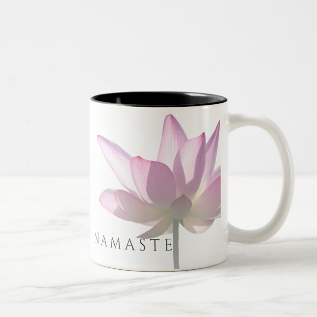 ©Andlig Light Namaste Rosa Lotus Anpassningsbar Två-Tonad Mugg (Höger)