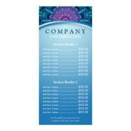 Andlig Lila Flower mandala pris list-meny Reklamkort