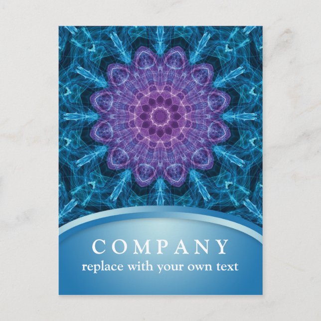 Andlig Lila Flower Mandala Vykort (Framsida)