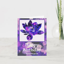 Andlig Lila Lotus Flower Birthday Card Kort