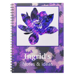 Andlig Lila Lotus Flower Botanical Anteckningsbok