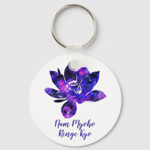 Andlig Lila Lotus Flower Nam Myoho Renge Kyo Nyckelring
