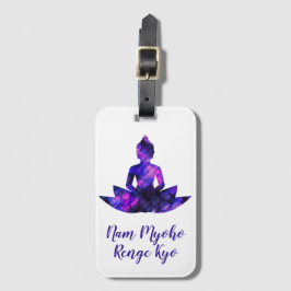 Andlig Lila Lotus Yoga Nam Myoho Renge Kyo Bagagebricka