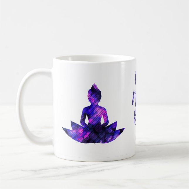 Andlig Lila Lotus Yoga Nam Myoho Renge Kyo Kaffemugg (Vänster)