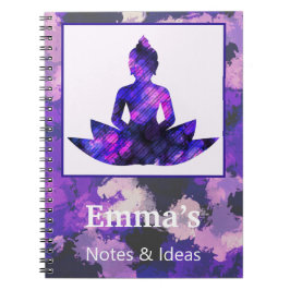 Andlig Lila Lotus Yoga Personal Anteckningsbok