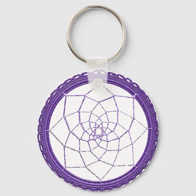 Andlig Lila Native American Dream Catcher Nyckelring (Framsida)