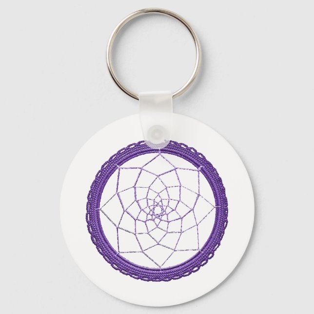 Andlig Lila Native American Dream Catcher Nyckelring (Framsida)