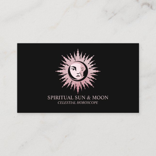 Andlig mån sol himmelsk astrologi visitkort (Framsida)