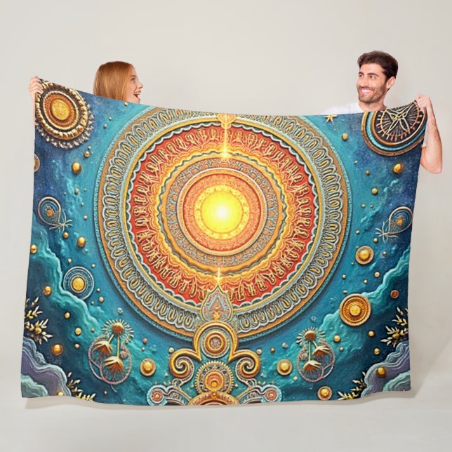 Andlig Mandala Art Fleecefilt (På plats)