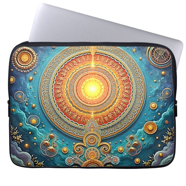 Andlig Mandala Art Laptop Fodral (Framsidan)