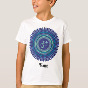 Andlig Mandala Om Lila Aqua Blue Anpassad T Shirt
