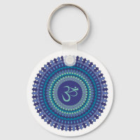 Andlig Mandala Om Lila Aqua Blue Kaleidoscope