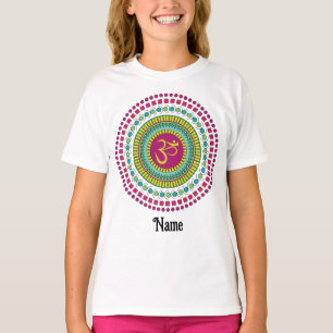 Andlig Mandala Om Symbol Rosa Grönt Anpassad T Shirt