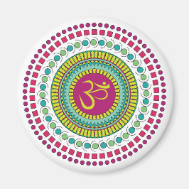 Andlig Mandala om Symbol Rosa Grönt Geometric Magnet