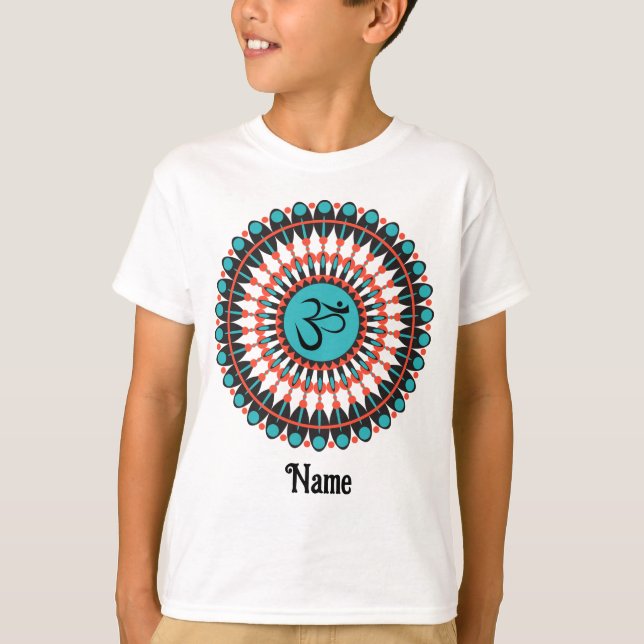 Andlig Mandala om symbol Turcos Customized T Shirt (Framsida)