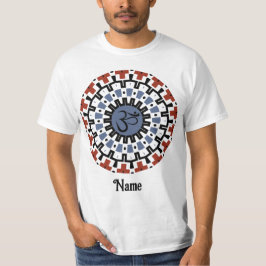 Andlig Mandala Yoga Om Blue Rust Customized T Shirt